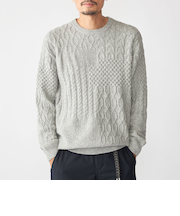 SHIPS: 〈手洗い可能〉コットン ウール アラン プルオーバー ニット