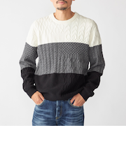 SHIPS: 〈手洗い可能〉コットン ウール アラン プルオーバー ニット