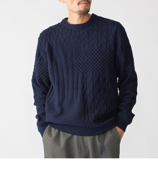 SHIPS: 〈手洗い可能〉コットン ウール アラン プルオーバー ニット