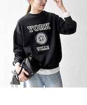 SHIPS any: any city カレッジライク プリント&刺繍 リラックス スウェット◇