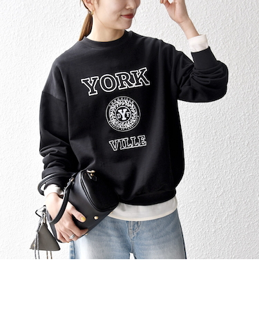 SHIPS any: any city カレッジライク プリント&刺繍 リラックス スウェット◇