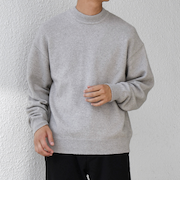 SHIPS any: LOUNGE FOX シャギー セミモックネック ニット◆