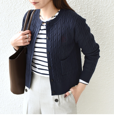 《一部追加・新色予約》SHIPS Colors:〈手洗い可能〉ミニケーブル カーディガン◆