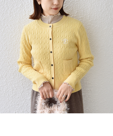 《一部追加・新色予約》SHIPS Colors:〈手洗い可能〉ミニケーブル カーディガン◆