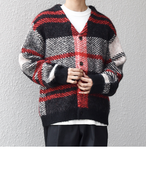 MM6 アルパカ ウール カーディガン ここのえ期 ニット ミックス ネイビー MM6 アルパカ ウール カーディガン ここのえ期 ニット ミックス