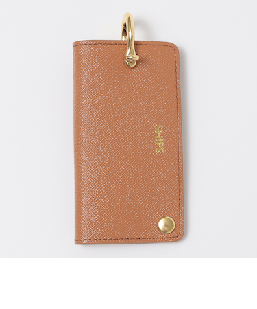 【WEB限定】SHIPS:【SAFFIANO LEATHER】シャックル 2トーン キーケース