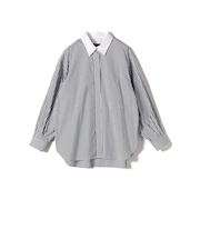 SHIPS Primary Navy Label:SUVIN コットン クレリック シャツ