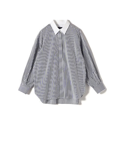 SHIPS Primary Navy Label:SUVIN コットン クレリック シャツ