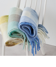 SHIPS any:〈手洗い可能〉ボリューム シャギー チェック マフラー (ユニセックス) 25AW◇