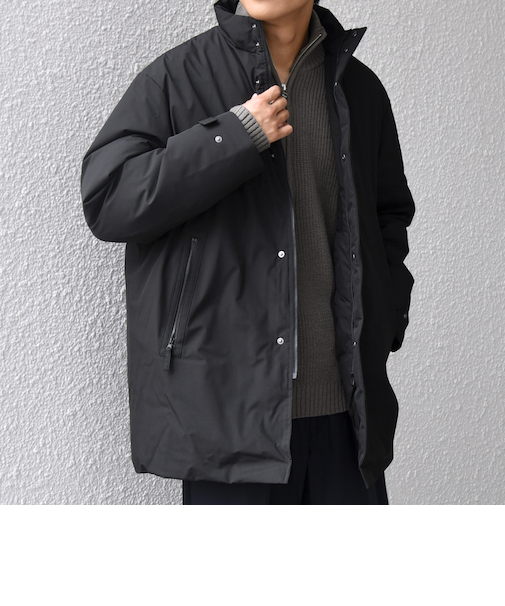 【WEB限定】SHIPS any:〈撥水/防風等〉多機能 スタンドカラー ダウン ミドル コート 25AW◆