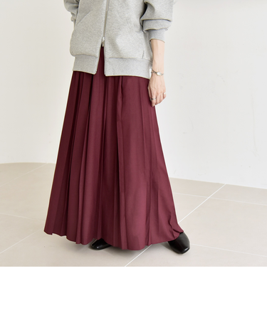quaranciel: ランダム プリーツ マキシ スカート