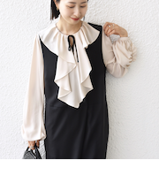 【SHIPS別注】troisiemeCHACO: 〈手洗い可能〉ラッフル フリル ブラウス（セレモニー対応可）