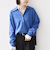 《予約》【WEB限定】〈手洗い可能〉サイド スリット ゴールド 釦 ポロ ニット