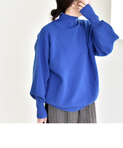 《予約》quaranciel:〈洗濯機可能〉ボリュームスリーブ タートル ロングリブ ニット