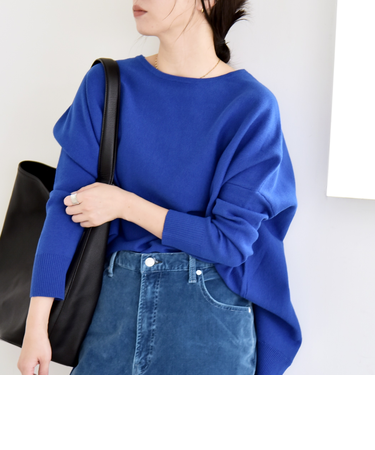 《予約》quaranciel:〈洗濯機可能〉ボートネック ワイド ニット プルオーバー