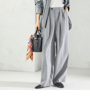 〈手洗い可能〉トロピカル タック パンツ（セットアップ対応）