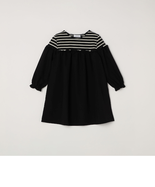 SHIPS any:〈洗濯機可能〉ボーダー/ソリッド 切り替え ワンピース<KIDS>