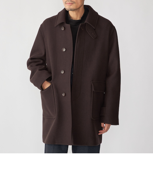 SHIPS: スーパー140'S 100%WOOL メルトン スタンドカラー コート