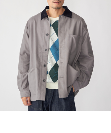 SHIPS:〈手洗い可能〉ライト ネル カバーオール シャツ