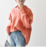 SHIPS any:〈手洗い可能〉モールヤーン スキッパー ポロ ニット プルオーバー