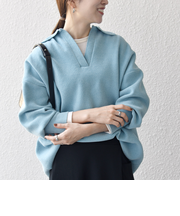 SHIPS any:〈手洗い可能〉モールヤーン スキッパー ポロ ニット プルオーバー