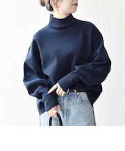 《予約》SHIPS any:〈洗濯機可能〉ハイネック ボリュームスリーブ ロングリブ ニット プルオーバー