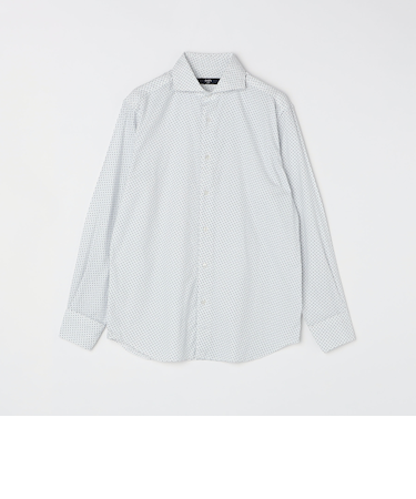 SHIPS Colors:コットン フランネル 小紋柄 プリント ワイドカラー シャツ