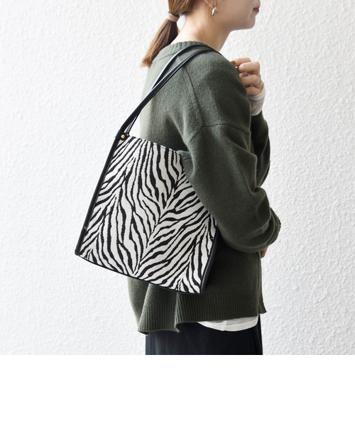 SHIPS any: レオパード ゼブラ スクエア トート バッグ｜シップスの