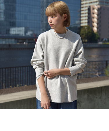 City Ambient Products: 〈手洗い可能〉14ゲージ ダブルジャカード モックネック ニット