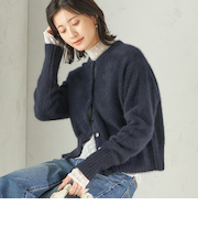 【一部WEB限定】〈手洗い可能〉フォックス クルーネック ニット カーディガン