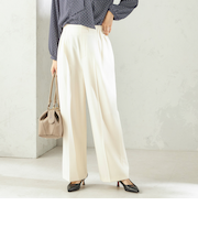 〈手洗い可能〉メルティ ウォーム タック ワイド パンツ