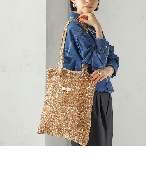 SI-HO SUP シーホスプ 別布＋スパンコール　豪華リバーシブルトートバッグ 予約》【一部SHIPS別注】Uhr: スパンコール トート バッグ｜シップスの