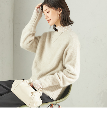 【一部WEB限定】〈手洗い可能〉フォックス クルーネック ニット プルオーバー