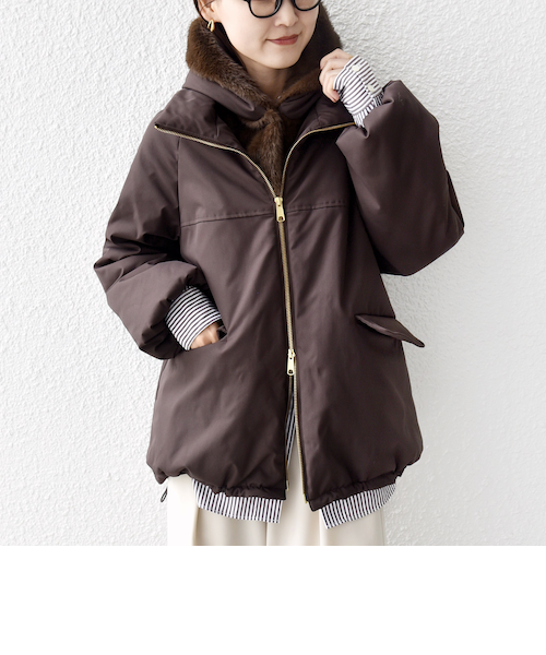 フーディーファーコート｜スタイルミキサーの通販｜&mall（アンド