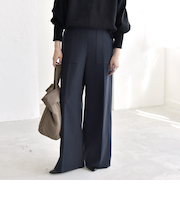 quaranciel: エア ニードル ベイカーデザイン ワイド パンツ