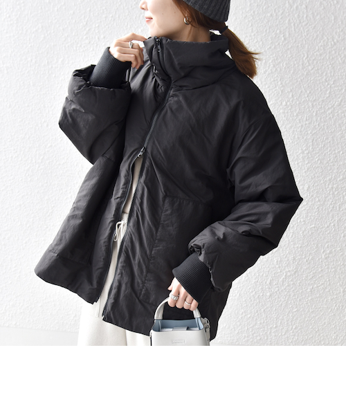 WEB限定】SHIPS any: 中綿 ダブル ジップ スタンド ブルゾン｜シップス