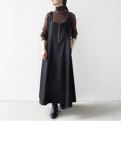 SHIPS any: ヘリンボーン パイピング フレア ジャンパースカート