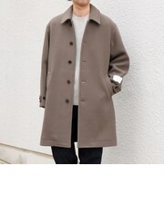 PURE WOOL MELTON ステンカラー コート 26AW◆
