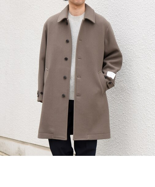 PURE WOOL MELTON ステンカラー コート 26AW◆