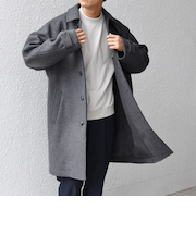SHIPS any: PURE WOOL MELTON ステンカラー コート 25AW◆