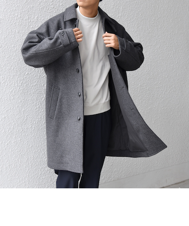 SHIPS any: PURE WOOL MELTON ステンカラー コート 25AW◆
