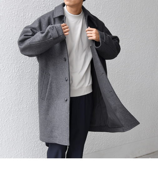 SHIPS any: PURE WOOL MELTON ステンカラー コート 25AW◆