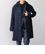 PURE WOOL MELTON ステンカラー コート 26AW◆