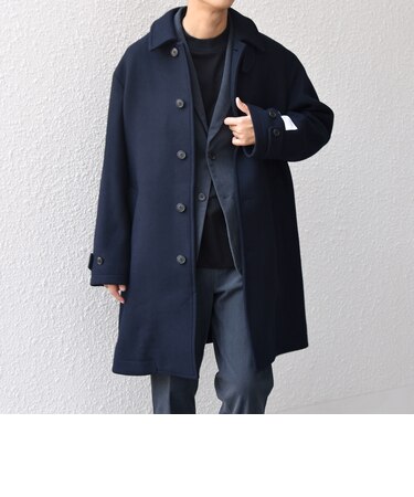 PURE WOOL MELTON ステンカラー コート 26AW◆