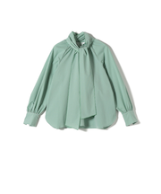 SHIPS Primary Navy Label:〈手洗い可能〉ストレッチ ギンガム ボウタイ ブラウス