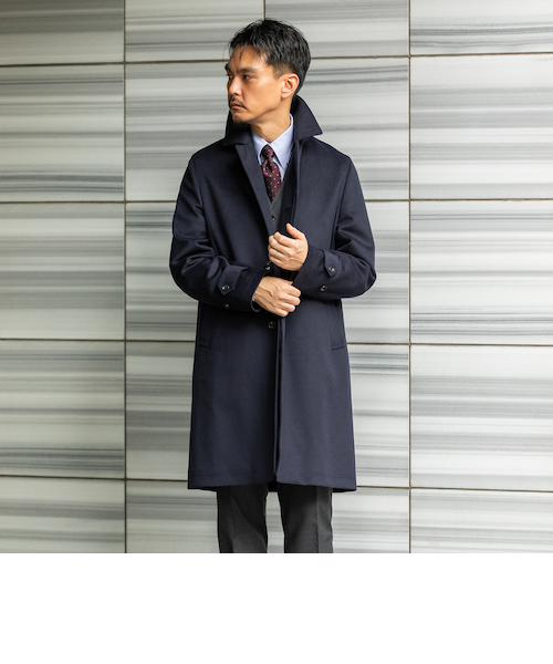 SHIPS: スーパー140'S 100%WOOL メルトン スタンドカラー コート