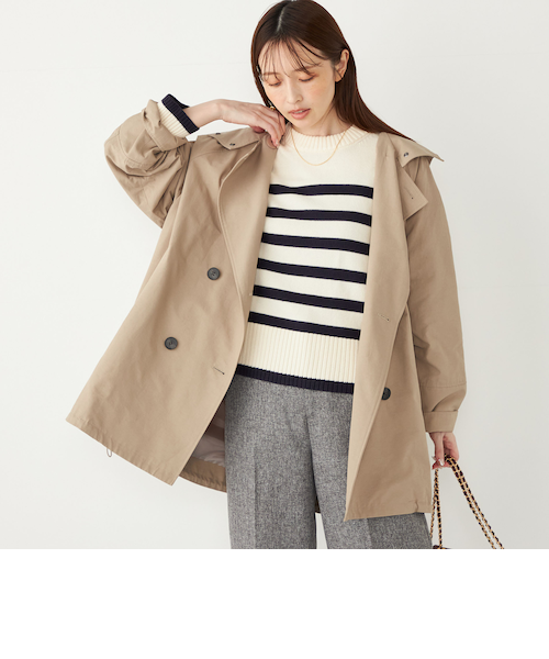 SHIPS Colors:フード トレンチ ハーフ コート｜シップスの通販｜&mall