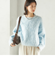 《予約》〈手洗い可能〉シャギー ファー クルーネック プルオーバー