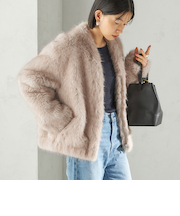 フェイク ファー コクーン ブルゾン