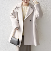 《予約》【WEB限定】SHIPS any: PURE WOOL スタンド & ダブル カラー コート